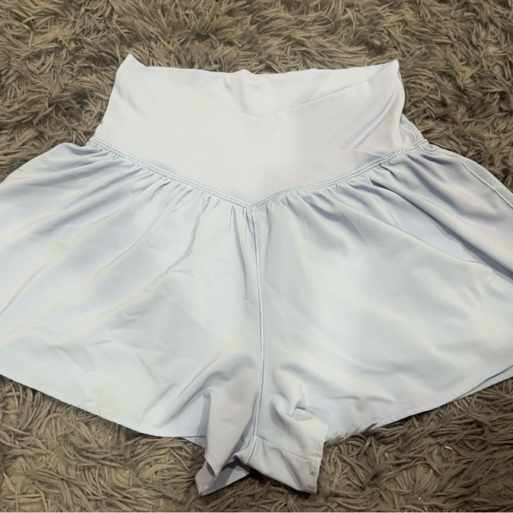 aerie Light Blue High-Rise Athletic Shorts